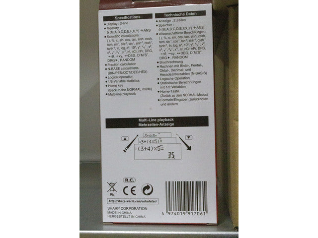 Calculator Sharp EL531TGGR zwart-groen wetenschappelijk