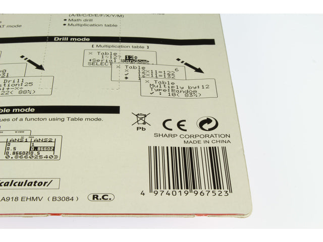 Calculator Sharp ELW531TLBBK zwart wetenschappelijk write view