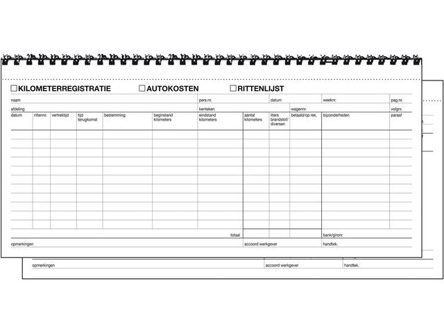 Kilometerregistratie/autokostenboek Sigel Expres zelfkopiërend
