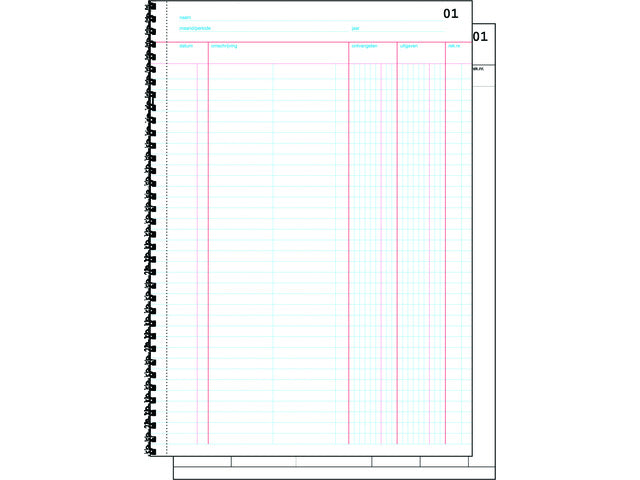 Doorschrijfkasboek Sigel Expres A4 2x50 blad met spiraal