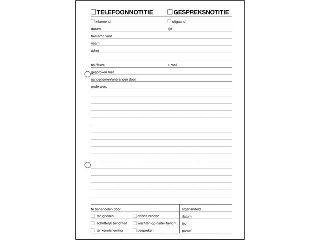 Telefoongespreksnotitieblok Sigel Expres A5 100 blad
