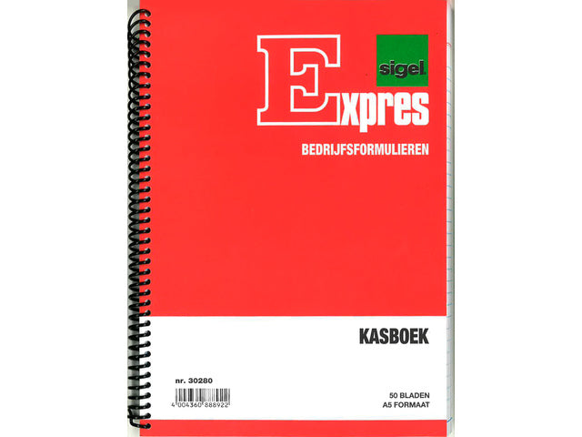Spiraalgebonden kasboek Sigel A5 staand 50 blad
