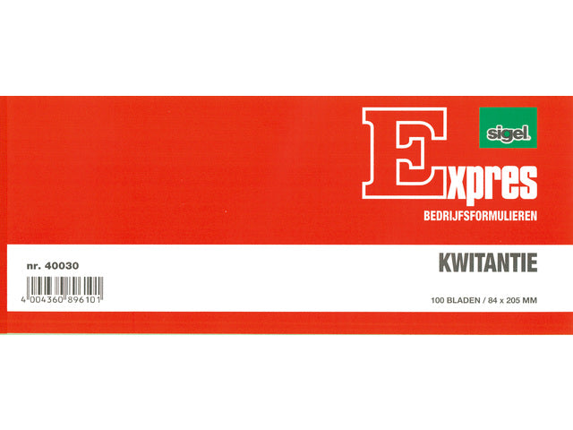 Kwitantieboekje Sigel Expres 84x205mm blok a 100 blad
