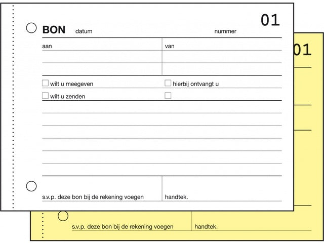 Bonboekje Sigel Expres A6 met carbonblok a 2x50 blad