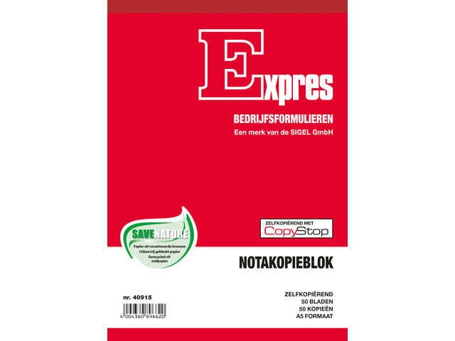 Nota kopieblok Sigel Expres zelfkopiërend A5 2x50 blad