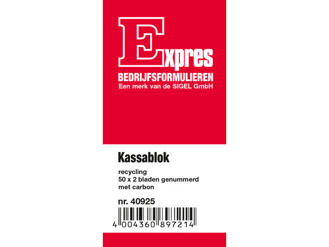 Kassablok Sigel Expres met carbon 150x110mm 2x50 blad grijs