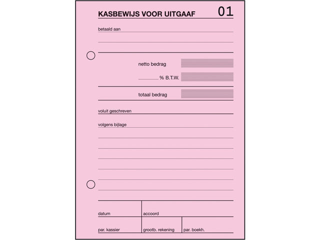 Kasbewijs Sigel Expres uitgaaf blok a 100 blad