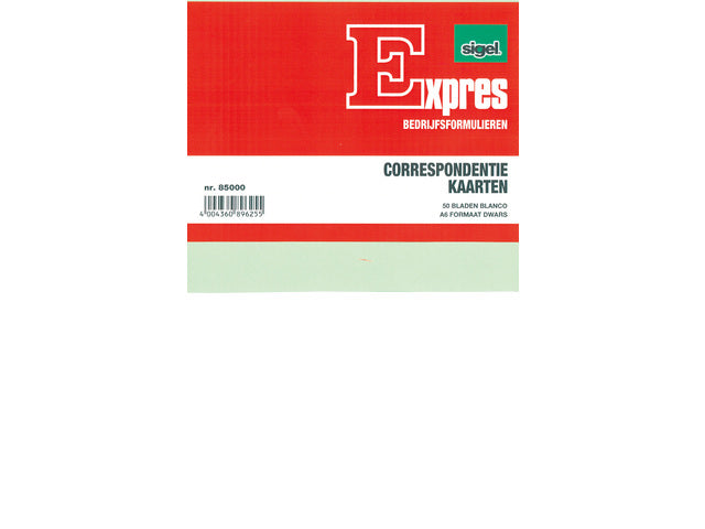 Correspondentiekaart Sigel Expres A6 200gr wit karton 50 stuks