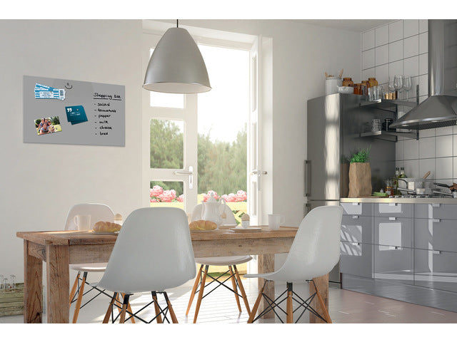 Glasmagneetbord Be!Board composiet grijs 600x400x9mm incl. magneetbord 2 magneten