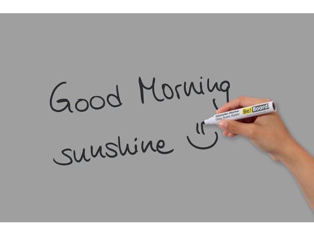 Glasmagneetbord Be!Board composiet grijs 600x400x9mm incl. magneetbord 2 magneten