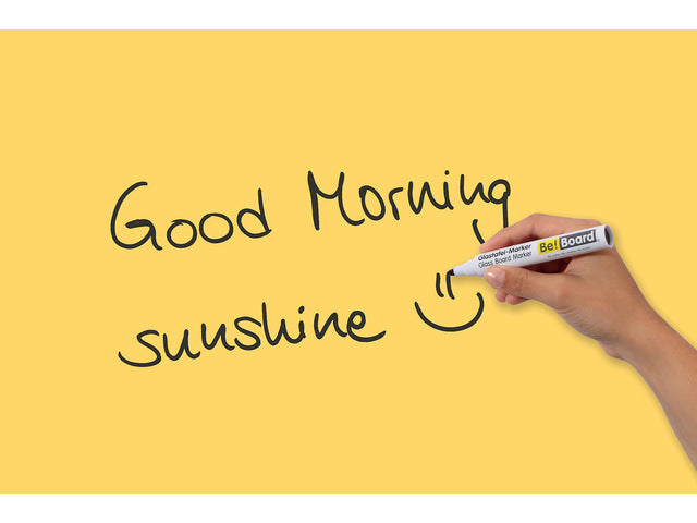 Glasmagneetbord Be!Board zonnegeel 600x400x9mm 2 magneten + bevestigingsmateriaal