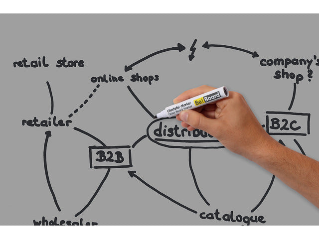 Glasmagneetbord Be!Board composiet grijs 900x600x9mm 2 magneten + bevestigingsmateriaal