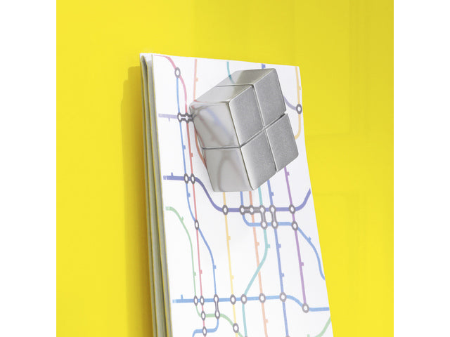 Magneet Sigel voor glasbord 1stuk zilverkleurig C10 Extra sterk , 20x10x20mm