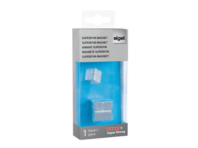 Magneet Sigel voor glasbord 1stuk zilverkleurig C20 Supersterk 20x20x20mm