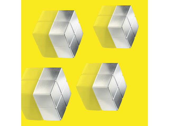 Magneten Sigel voor glasbord set 4stuks zilverkleurig C10 Extra sterk 20x10x20mm