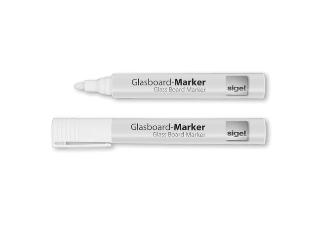 Glasbordmarker Sigel set 2 stuks met ronde punt 2-3 mm
