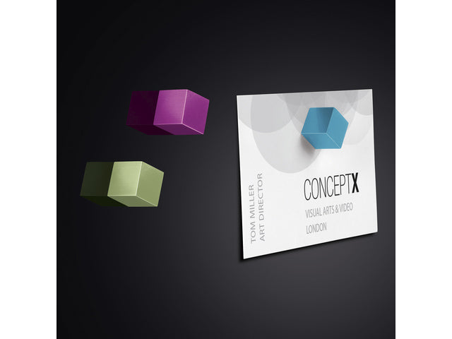 Magnetaufkleber für Glasbord-Set, 3 Farben, C5, 11 x 11 x 11 mm, Türkis, Rosa und Hellgrün