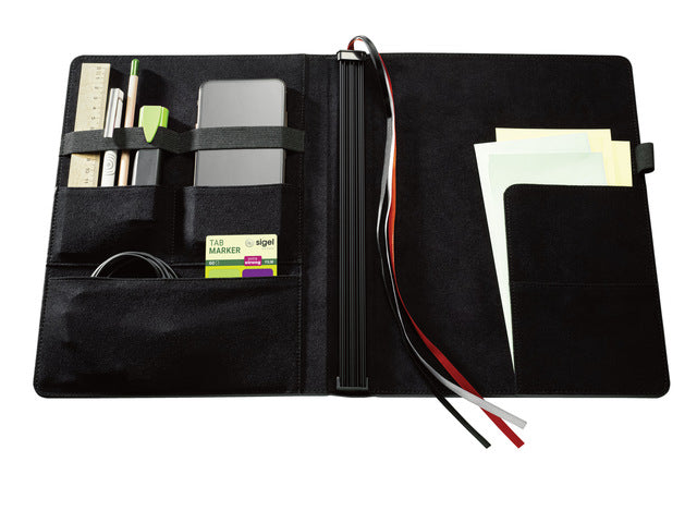 Business Organizer Conceptum Flex Kunstpapier, A4, schwarz, strukturierte Schrift, To-Do-Listen-Schrift und Sprachnotizen-Schrift