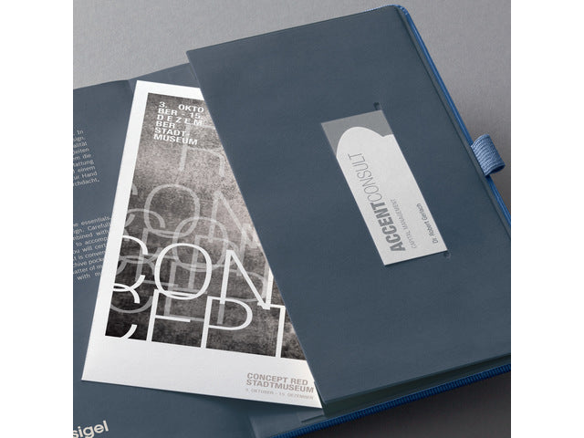 Benachrichtigungsbuch Conceptum, A5, blau, metallic-geliniet, Hardcover