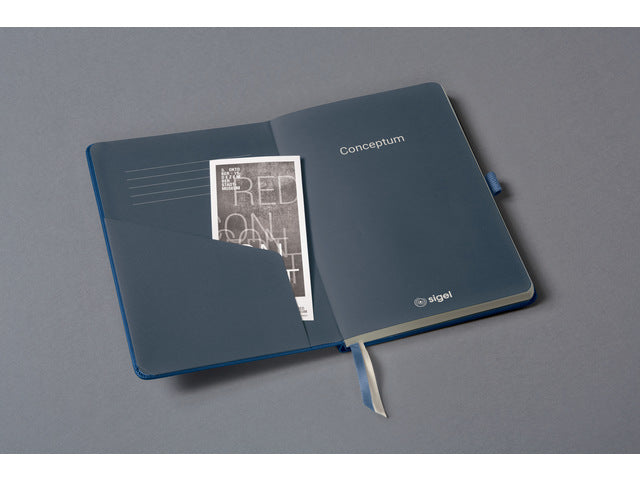 Benachrichtigungsbuch Conceptum, A5, blau, metallic-geliniet, Hardcover