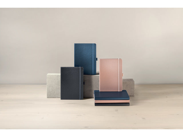 Benachrichtigungsbuch Conceptum, A5, blau, metallic-geliniet, Hardcover