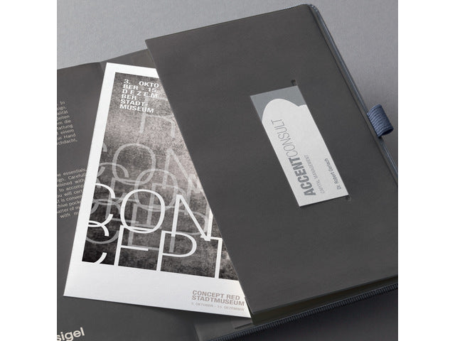 Benachrichtigungsbuch Conceptum, A5, grau, metallic-gelinient, Hardcover