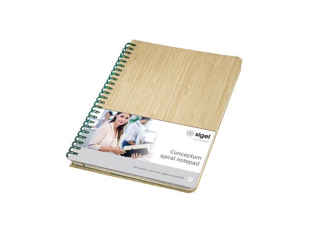 Notitieboek Conceptum Nature Edition Bamboo A5 spiraal puntgelijnd hardcover. 160 pagina's extra zwaar 100 grams FSC papier.