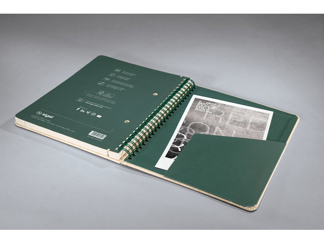 Notitieboek Conceptum Nature Edition Bamboo A5 spiraal puntgelijnd hardcover. 160 pagina's extra zwaar 100 grams FSC papier.