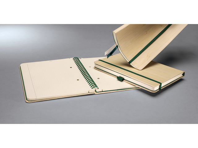 Notitieboek Conceptum Nature Edition Bamboo A5 spiraal puntgelijnd hardcover. 160 pagina's extra zwaar 100 grams FSC papier.