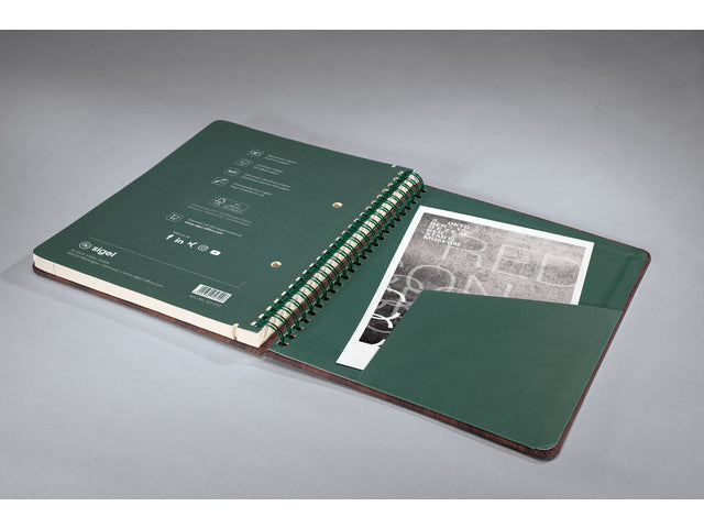 Notitieboek Conceptum A5 spiraal hout punt-gelijnd 160 pag 100gr HC