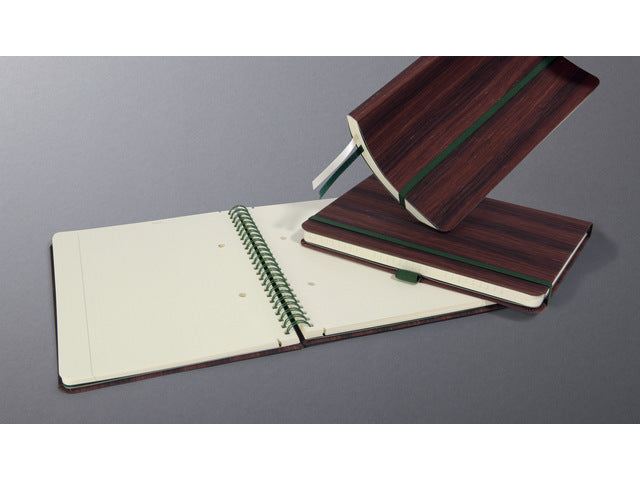 Notitieboek Conceptum A5 spiraal hout punt-gelijnd 160 pag 100gr HC
