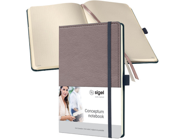 Notitieboek Conceptum A5 taupe punt-gelijnd 194pag 80gr HC