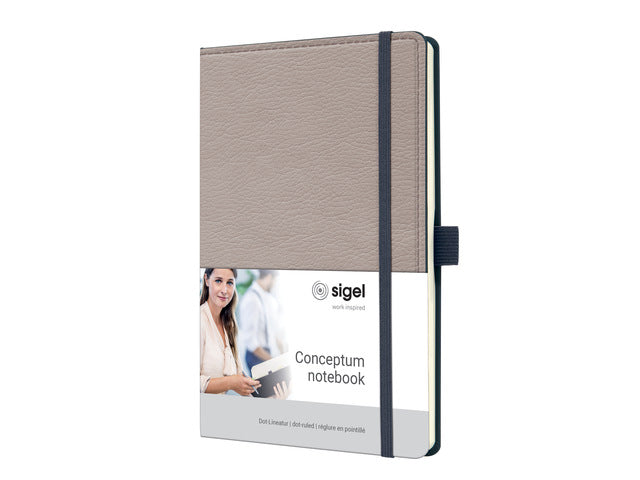 Notitieboek Conceptum A5 beige puntgelijnd 194pag 80gr HC