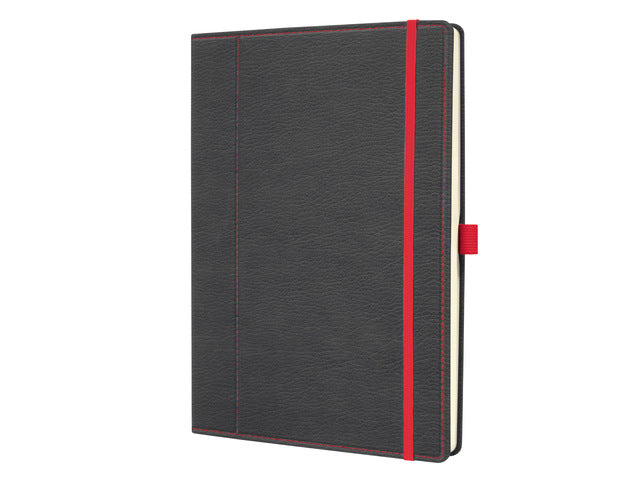 Notitieboek Conceptum A4 grijs-rood punt-gelijnd 194pag 80gr HC