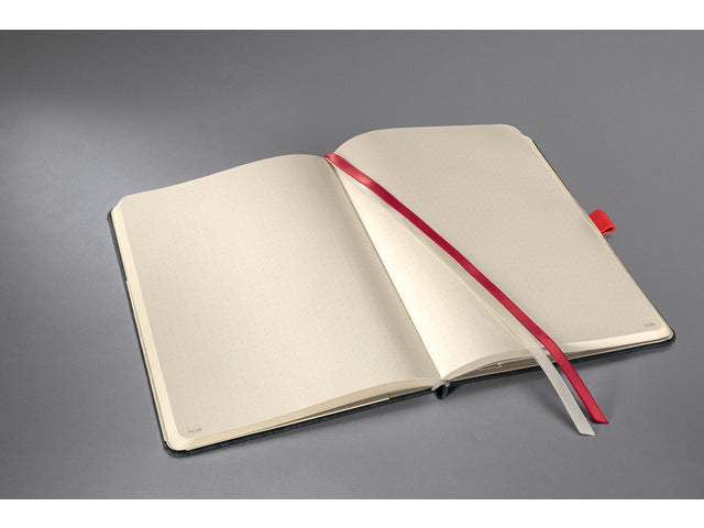 Notitieboek Conceptum A4 grijs-rood punt-gelijnd 194pag 80gr HC