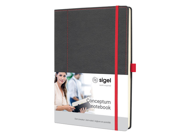 Benachrichtigungsbuch Conceptum A4, grau, rot, gepunktet, 194 Seiten, 80 g, HC