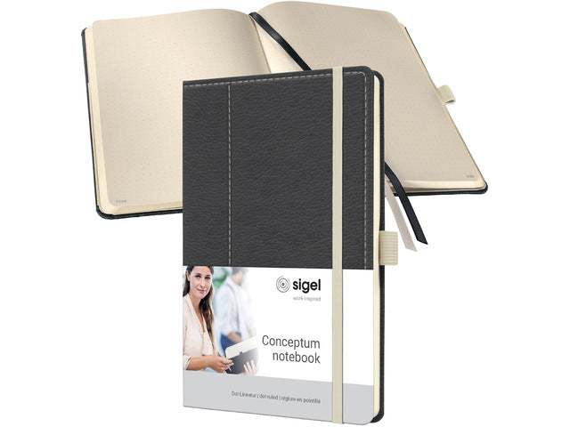 Notitieboek Conceptum A5 grijs-wit punt-uitgelijnd 194pag 80gr HC