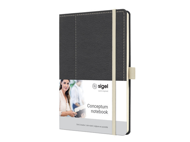 Notitieboek Conceptum A5 grijs-wit punt-uitgelijnd 194pag 80gr HC