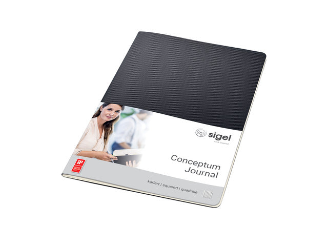 Benachrichtigungsbuch Conceptum A4 schwarz 5 mm schwarz Softcover. 64 Seiten 80 Gramm chamoiskleriges Papier. Mit Quickpocket. 4-Loch-Perforation, Datumsmarkierung. PEFC-zertifiziert