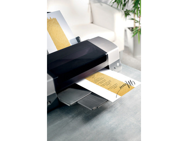 Papier met motief Sigel, Gouden penseelstreek, tweezijdig motief, superieure kwaliteit karton,FSC Mix Cred (Inkt/Laser/Kopie), 200 g, A4, 50 vel