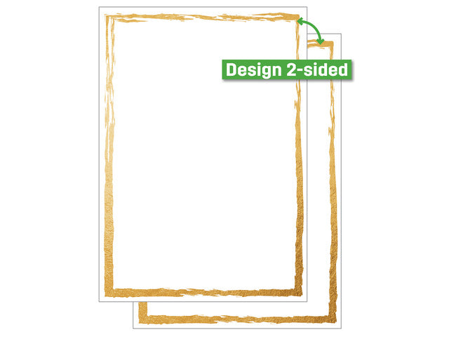 Papier met motief Sigel, Gouden frame, tweezijdig motief, superieure kwaliteit karton,FSC Mix Cred (inkt/laser/kopie), 200 g, A4, 50 vel
