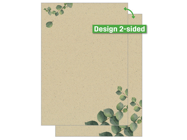 Papier met motief Sigel, Eucalyptus, tweezijdig motief, graspapier, FSC Mix Credit (Inkt/Laser/Kopie), 100 gr, A4, 100 vel