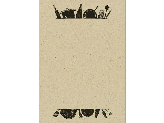 Papier met motief Sigel, Keukengerei, tweezijdig motief, graspapier, FSC Mix Credit (Inkt/Laser/Kopie), 100 g, A4, 100 vel