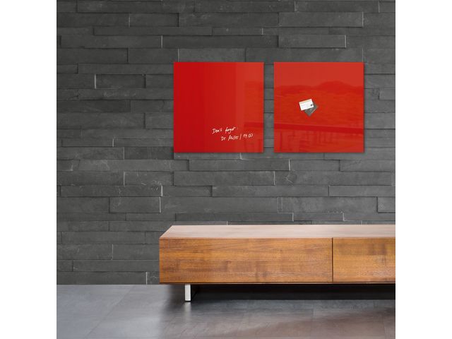 Glasmagneetbord Sigel Artverum 480x480x15mm rood