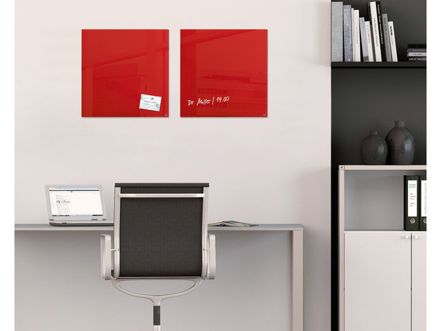 Glasmagneetbord Sigel Artverum 480x480x15mm rood