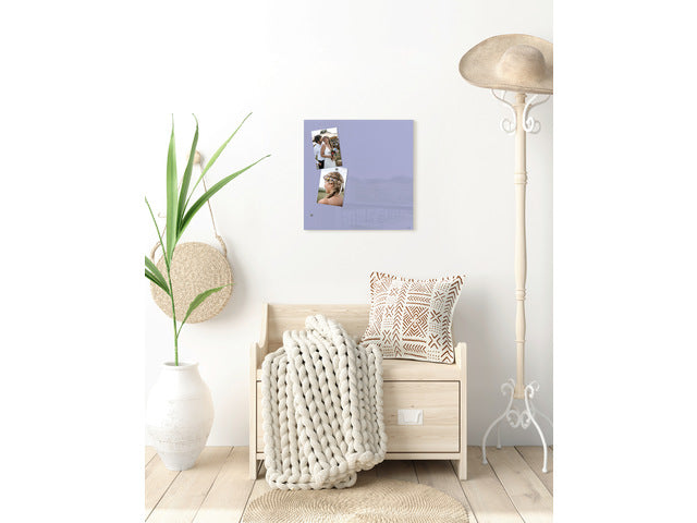 Glasmagneetbord Sigel lavendel 480x480x15mm 3 magn + bevestigingsmateriaal