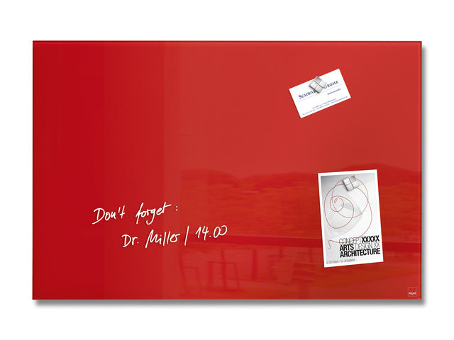 Glasmagneetbord Sigel Artverum 600x400x15mm Rood