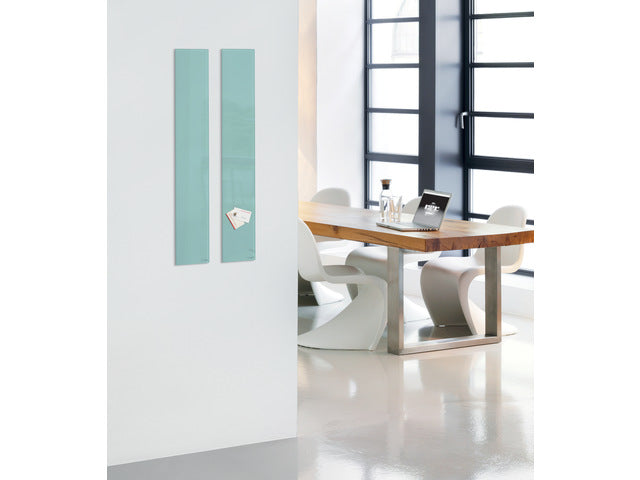 Glasmagneetbord Sigel aquamarijn 120x780x15mm 2 magn + bevestigingsmateriaal