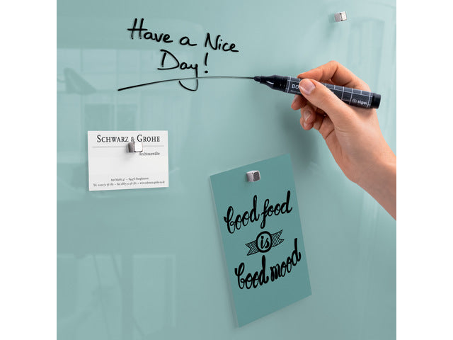 Glasmagneetbord Sigel aquamarijn 120x780x15mm 2 magn + bevestigingsmateriaal