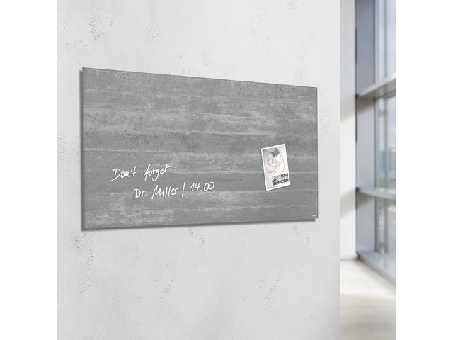 Glasmagneetbord Sigel Artverum 910x460x15mm betondesign